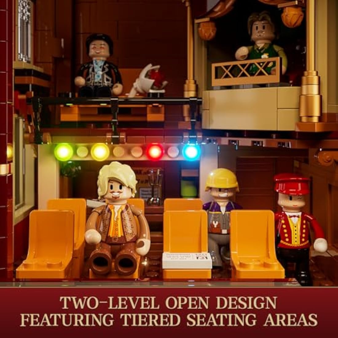 FUNWHOLE Balcony Theatre LED Building Bricks Set – 2445 Pcs Modular Kit