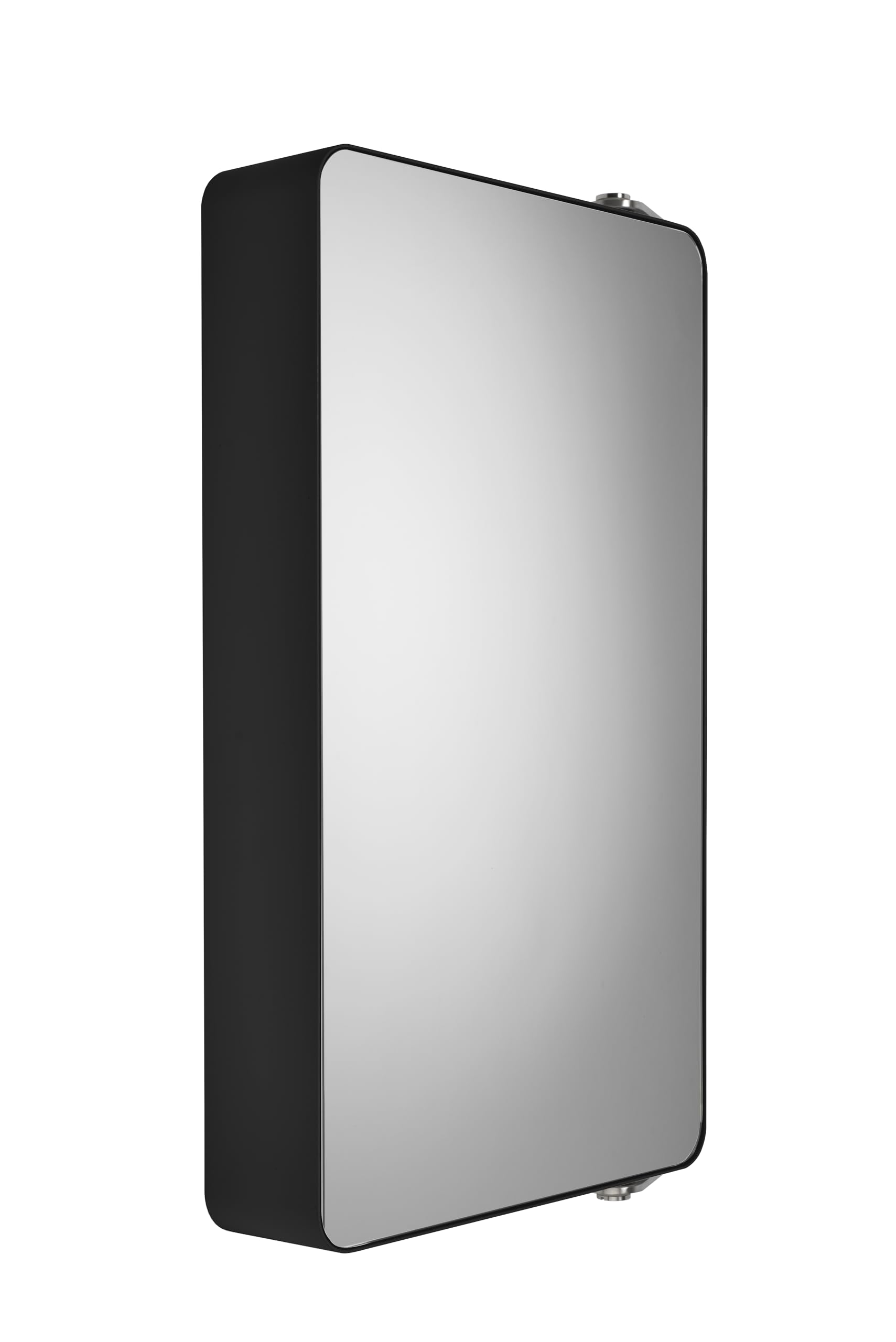 Croydex Arun Rotating Mirror Cabinet – Matt Black Stainless Steel