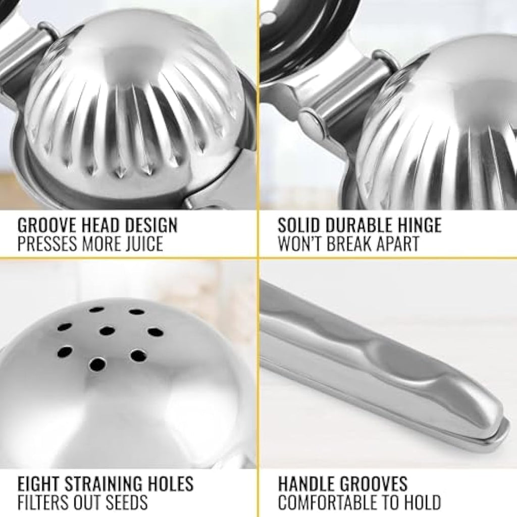 Zulay Kitchen Stainless Steel Lemon Squeezer – Heavy Duty Manual Citrus Press