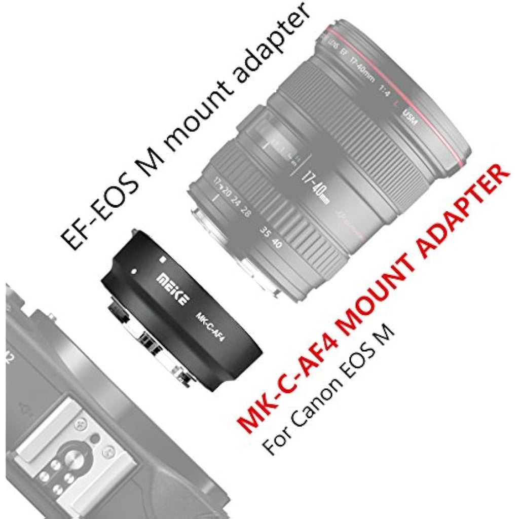 Meike MK-C-AF4 Lens Adapter | Canon EF/EF-S to EOS M Mirrorless Mount