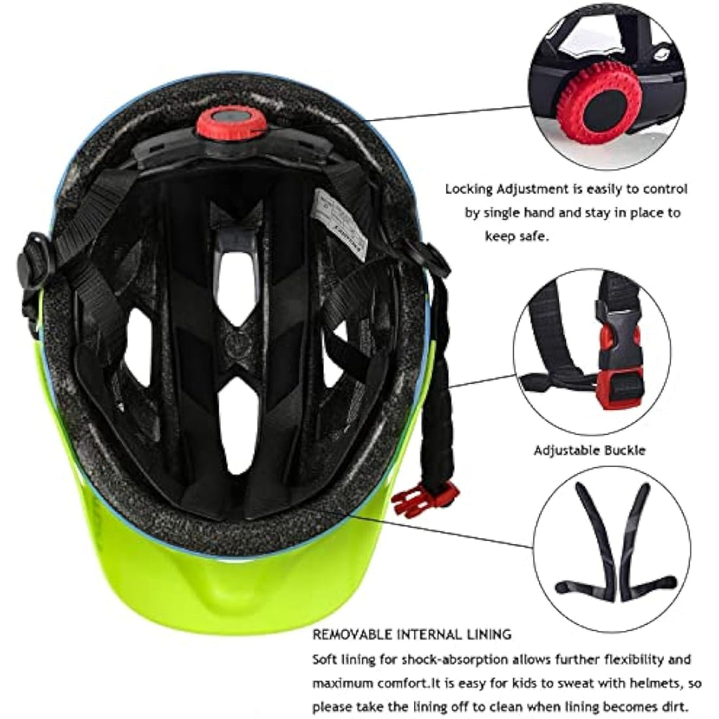 Exclusky Kids Bike Helmet | Adjustable Safety Gear for Ages 5-13