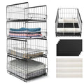 Wuciray Stackable Wardrobe Organiser - 4 Pack Stainless Steel Mesh Baskets