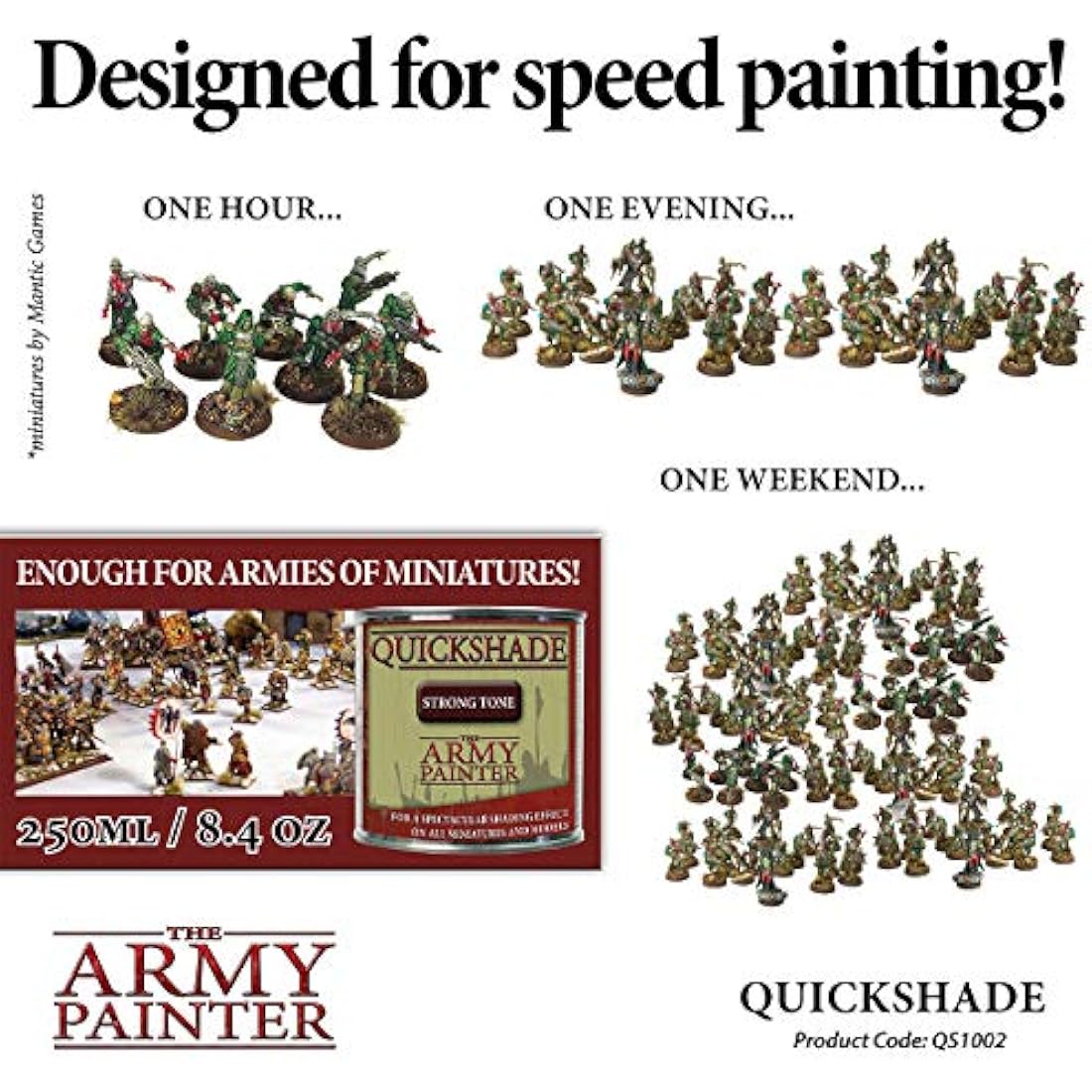 The Army Painter Quickshade Strong Tone - 250ml Miniature Painting Dip
