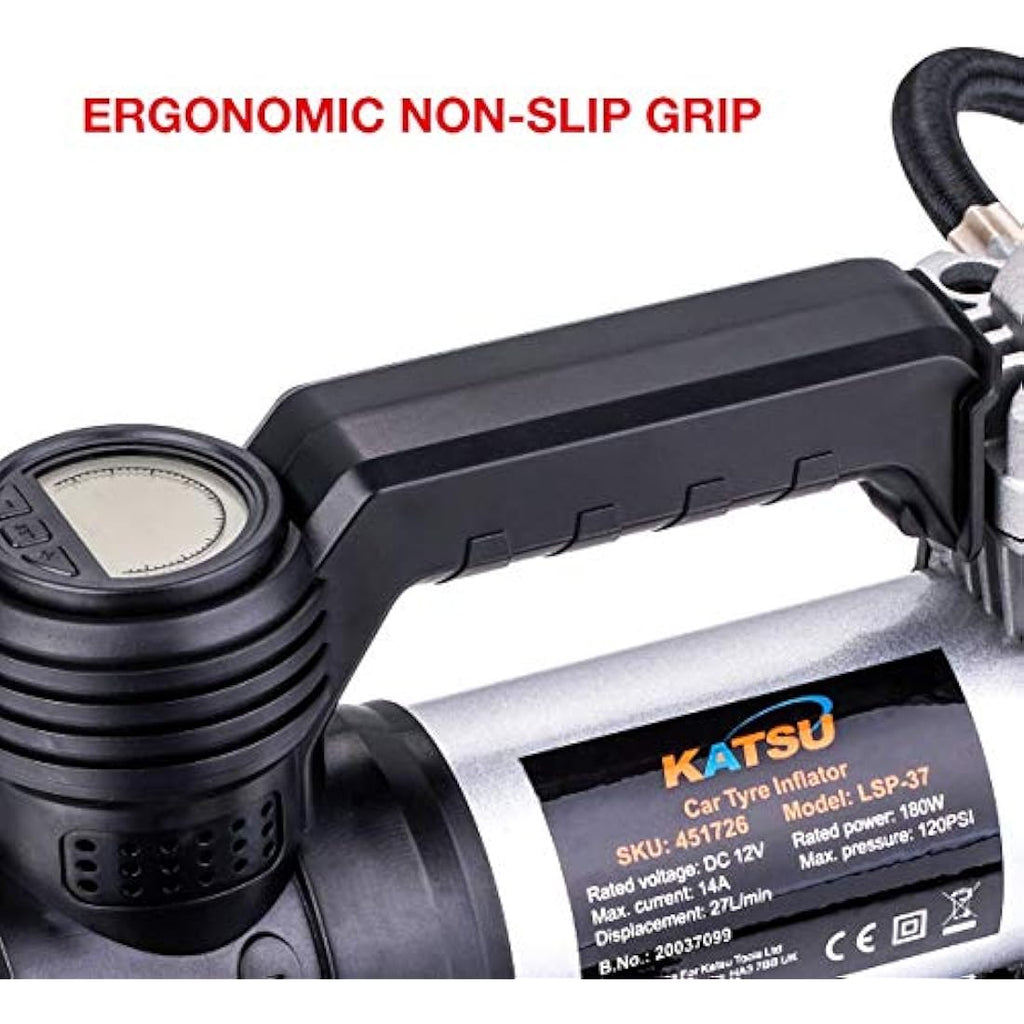 KATSU 12V Portable Digital Car Tyre Inflator | 120PSI Air Compressor