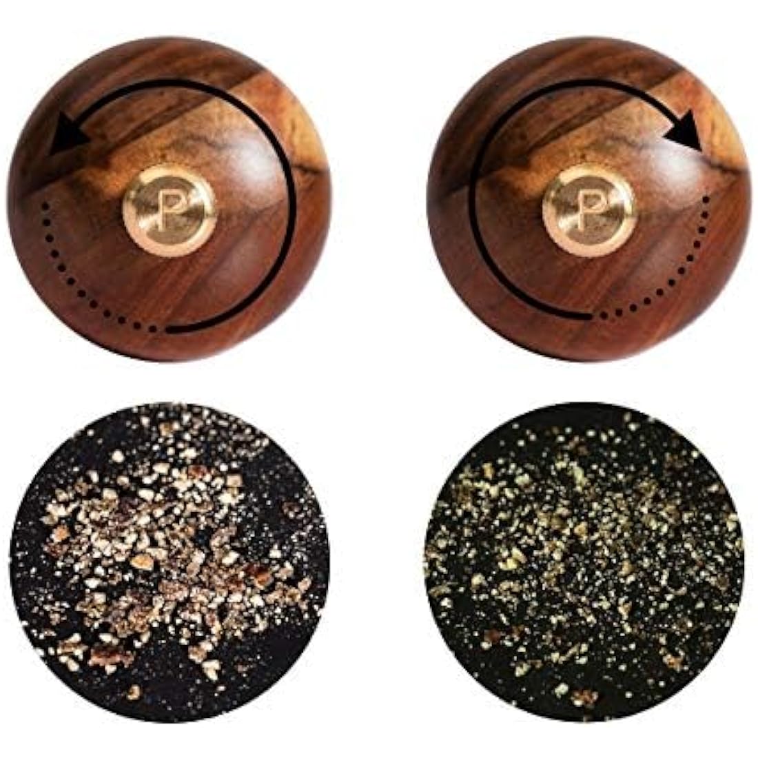 DeroTeno Acacia Wood Pepper Mill – 30cm Adjustable Stainless Grinder