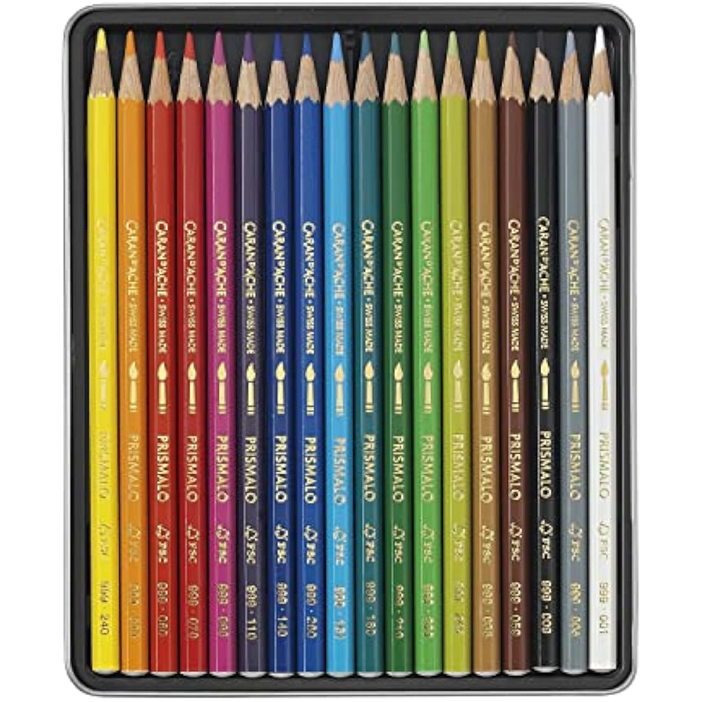 Caran d'Ache Prismalo Aquarelle Watercolour Pencils - Pack of 18