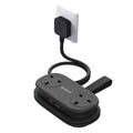 ORICO 65W GaN Travel Extension Lead | 3-Way Power Strip with 4 USB