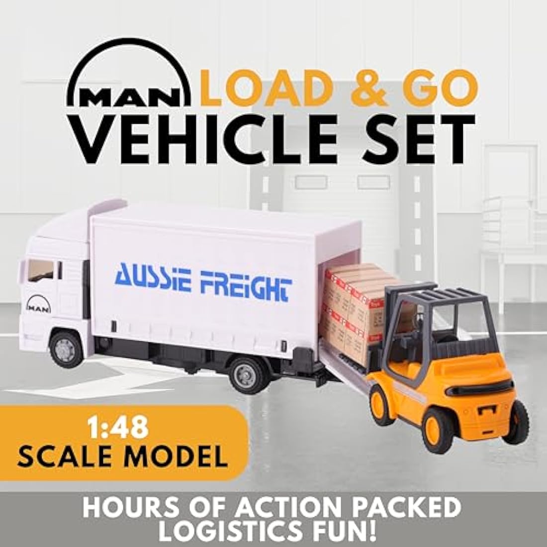 Toyland Scania Cargo Truck and Forklift Set – 1:48 Scale Diecast Toy