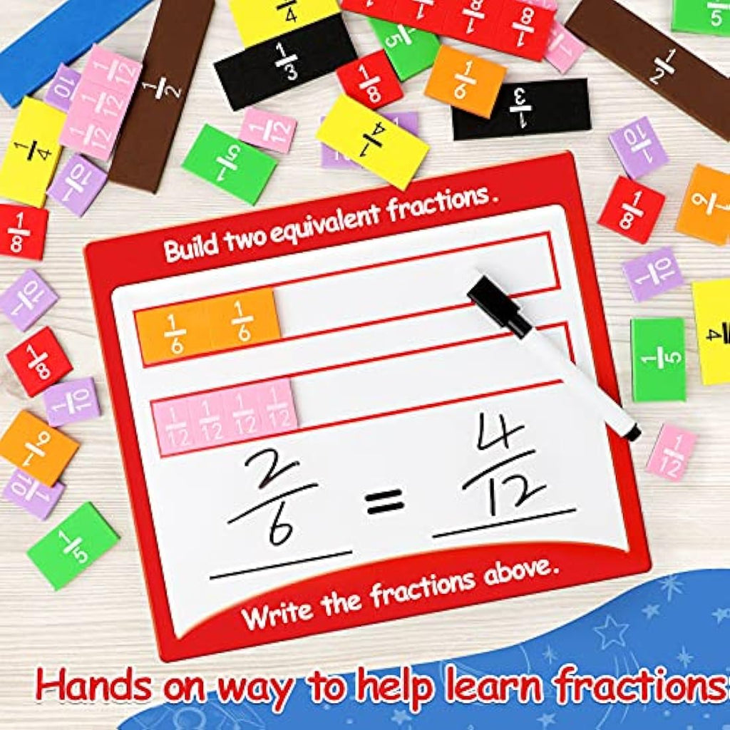 Jolof Store Magnetic Fraction Tiles & Circles - Elementary Math Set