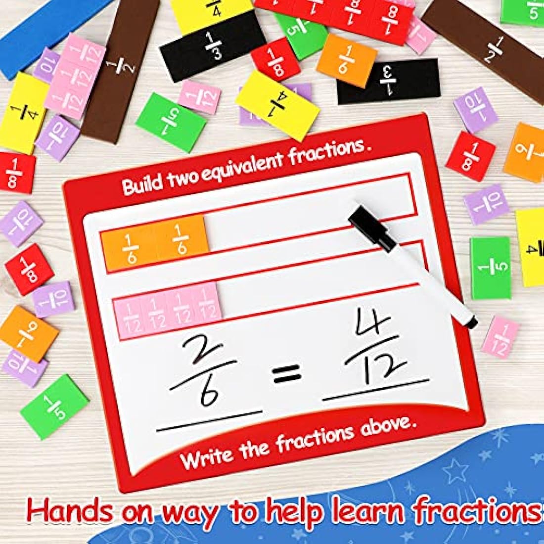 Jolof Store Magnetic Fraction Tiles & Circles - Elementary Math Set