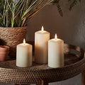Lights4fun TruGlow Waterproof Flameless LED Pillar Candles - Set of 3