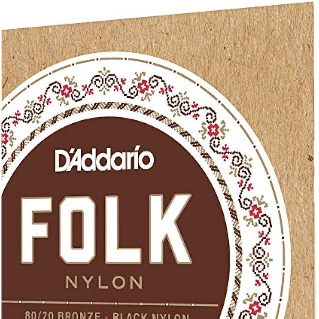 D'Addario Folk Nylon Classical Guitar Strings - Ball End EJ34 Black