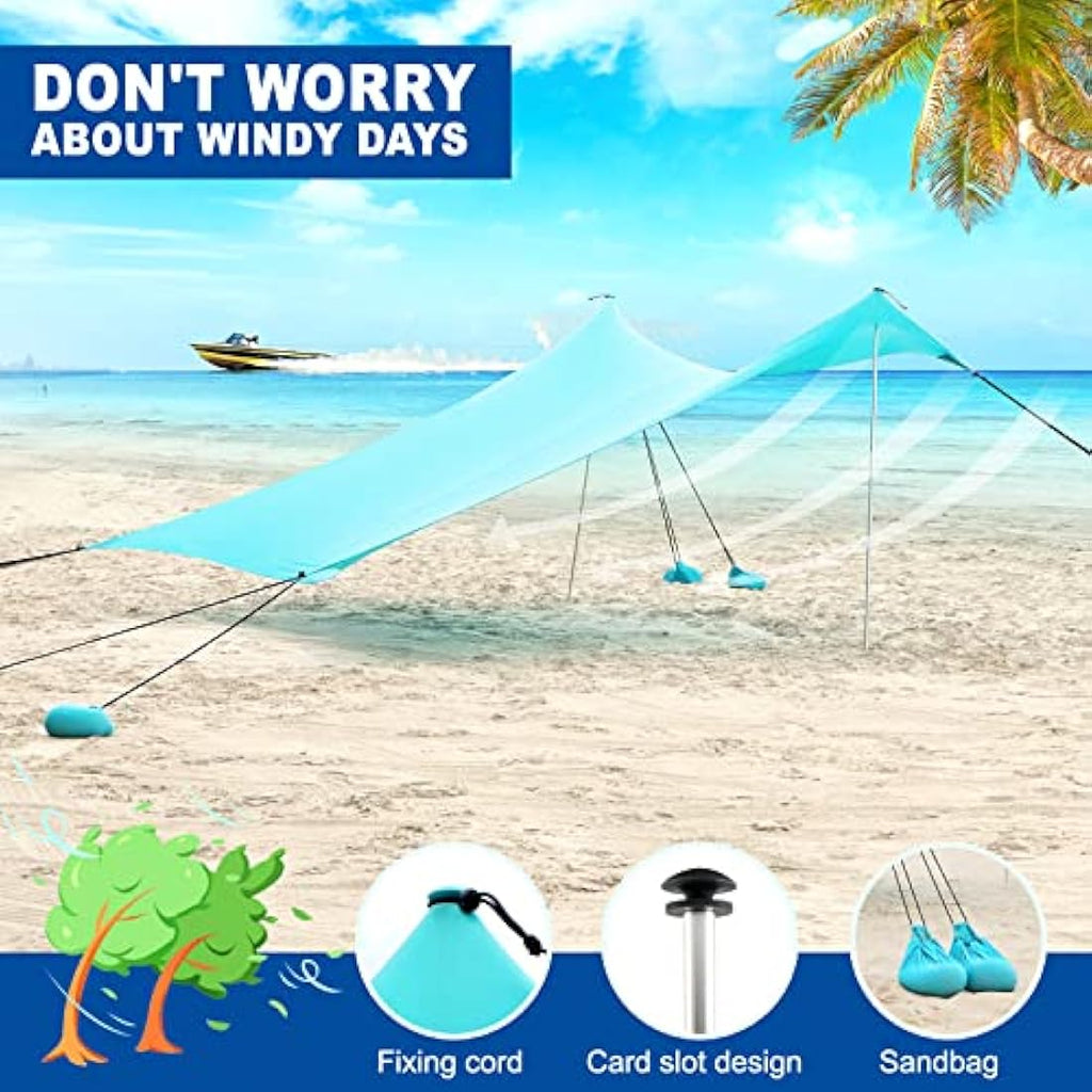 Jolof Store Beach Canopy – 3x3m Portable Sun Shelter with UPF50+ Protection