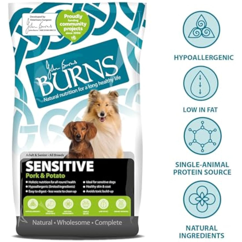 Burns Pet Nutrition Pork & Potato Hypoallergenic Dry Dog Food - 6kg