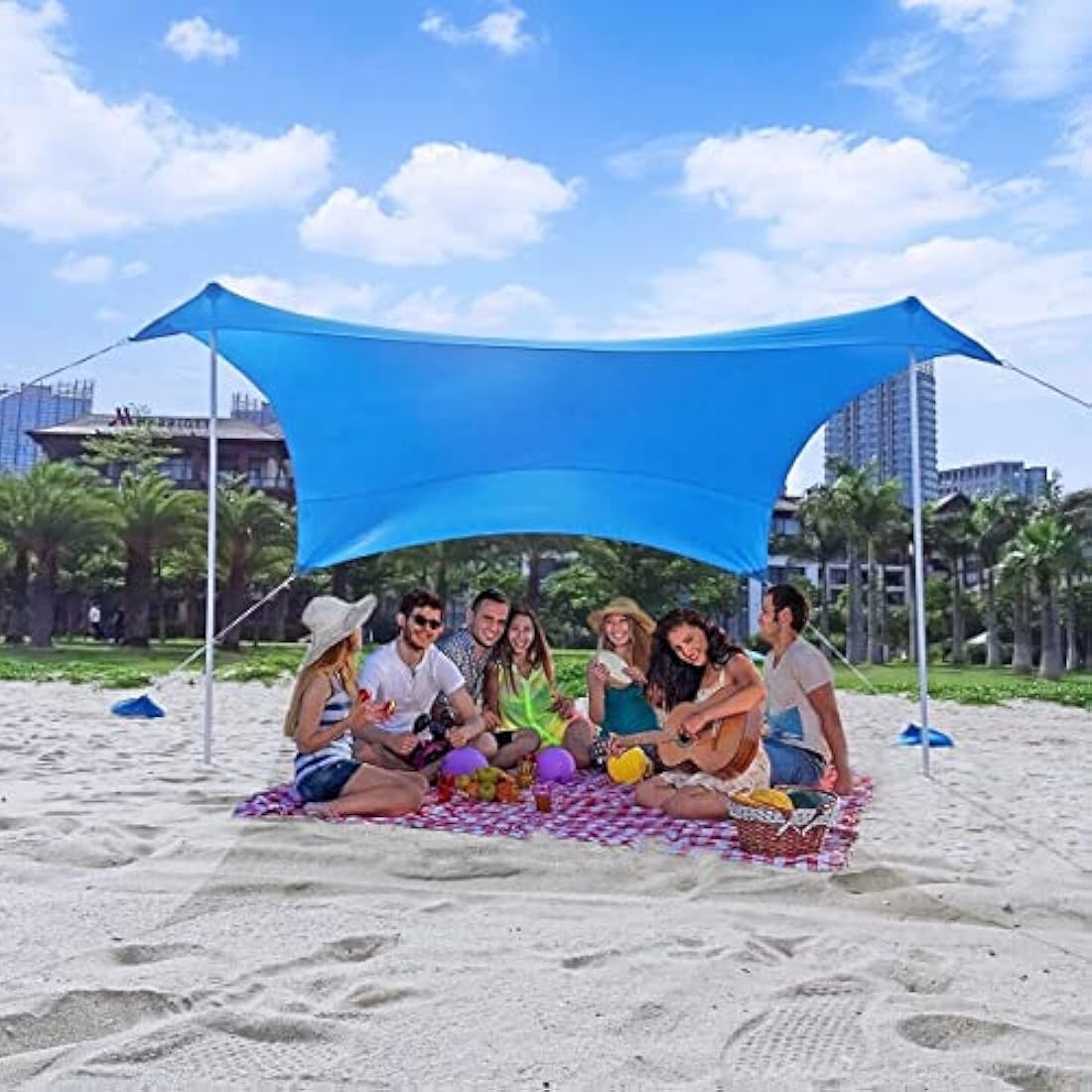 Jolof Store Lycra Beach Tent – Large UV Sunshade Canopy with Aluminum Poles