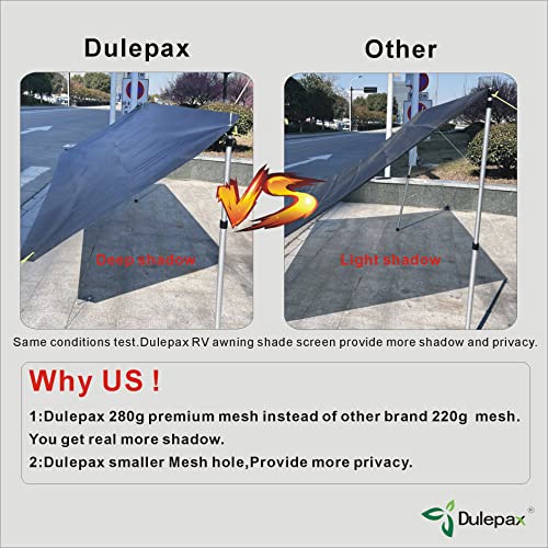 Dulepax RV Awning Privacy Screen – 8ft x 12ft Sun Shade Front Wall Kit