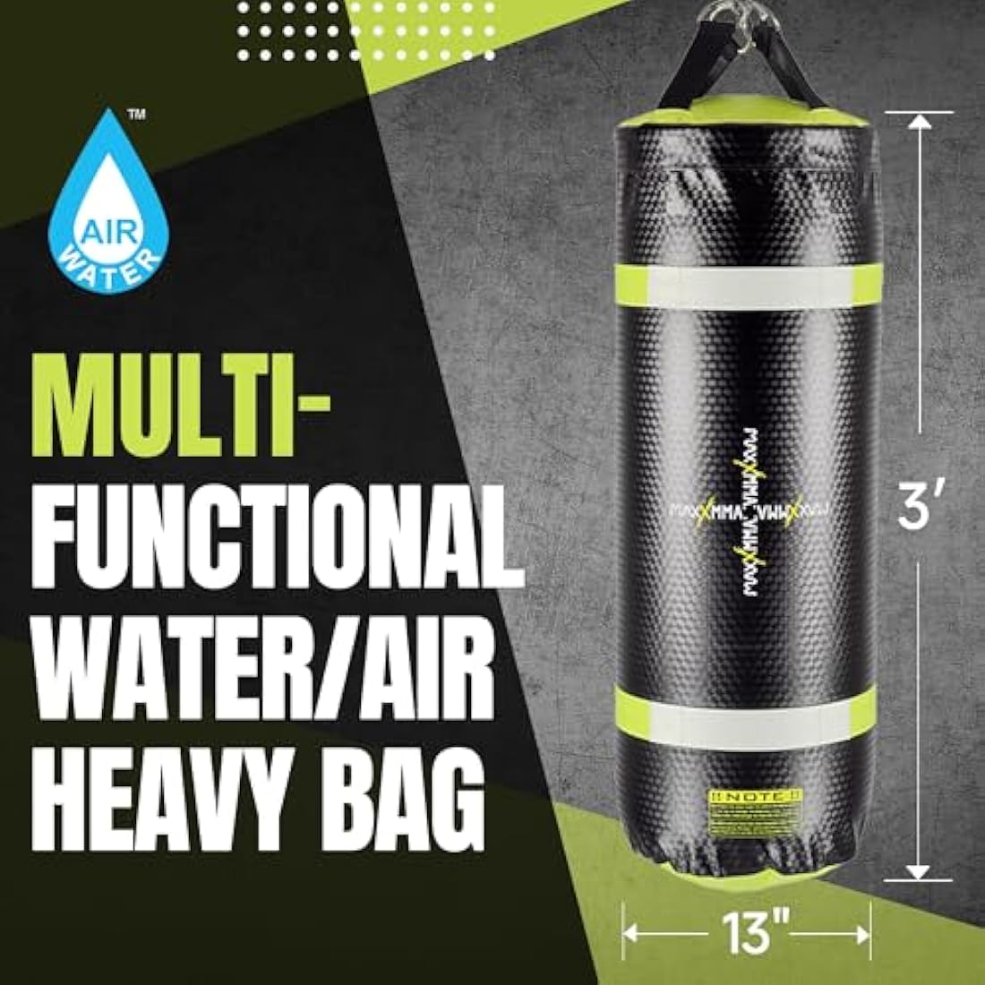 MaxxMMA Water/Air Heavy Bag – Adjustable 120 lbs MMA Training Bag