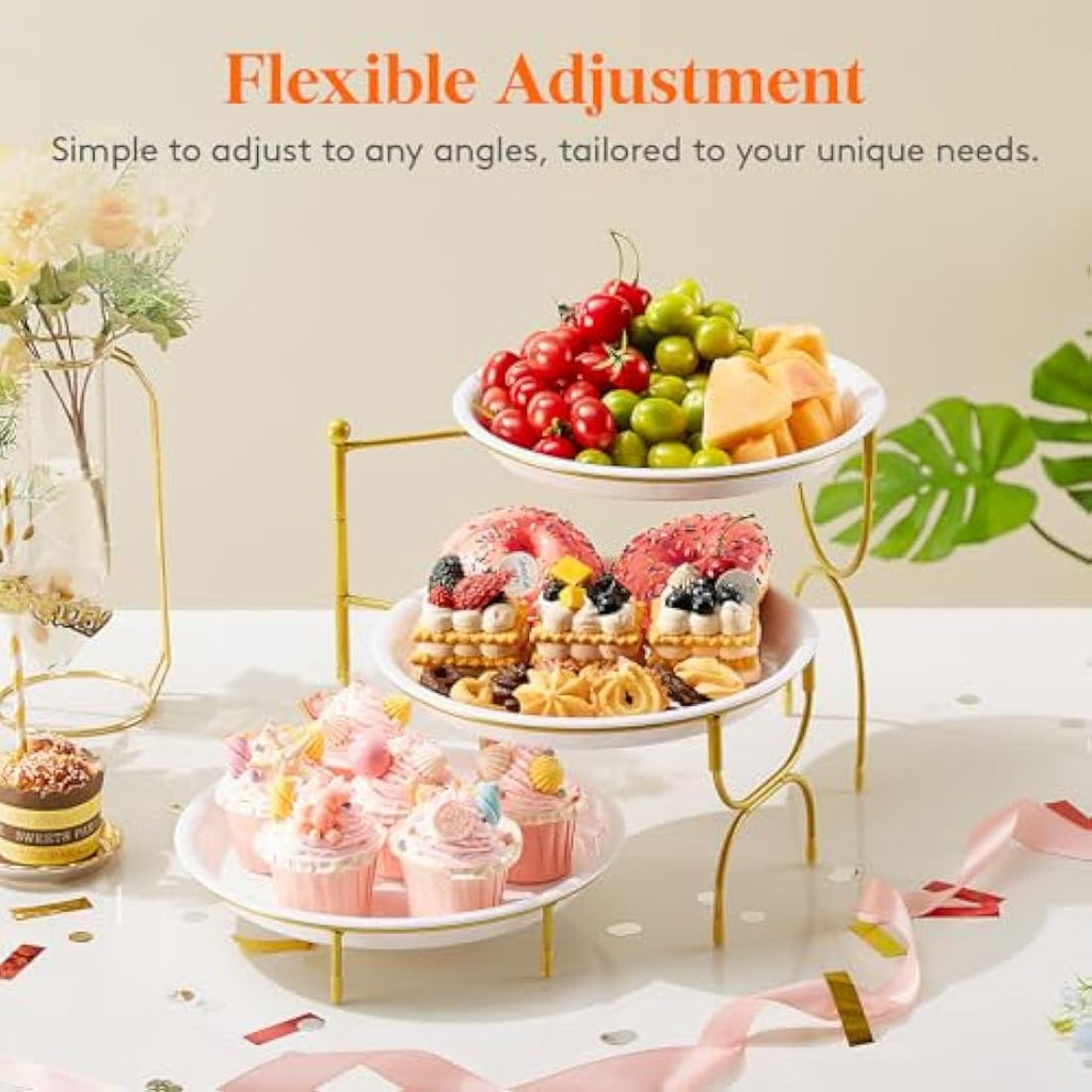 Lifewit 3 Tier Serving Tray | Round Plastic Dessert Display Stand