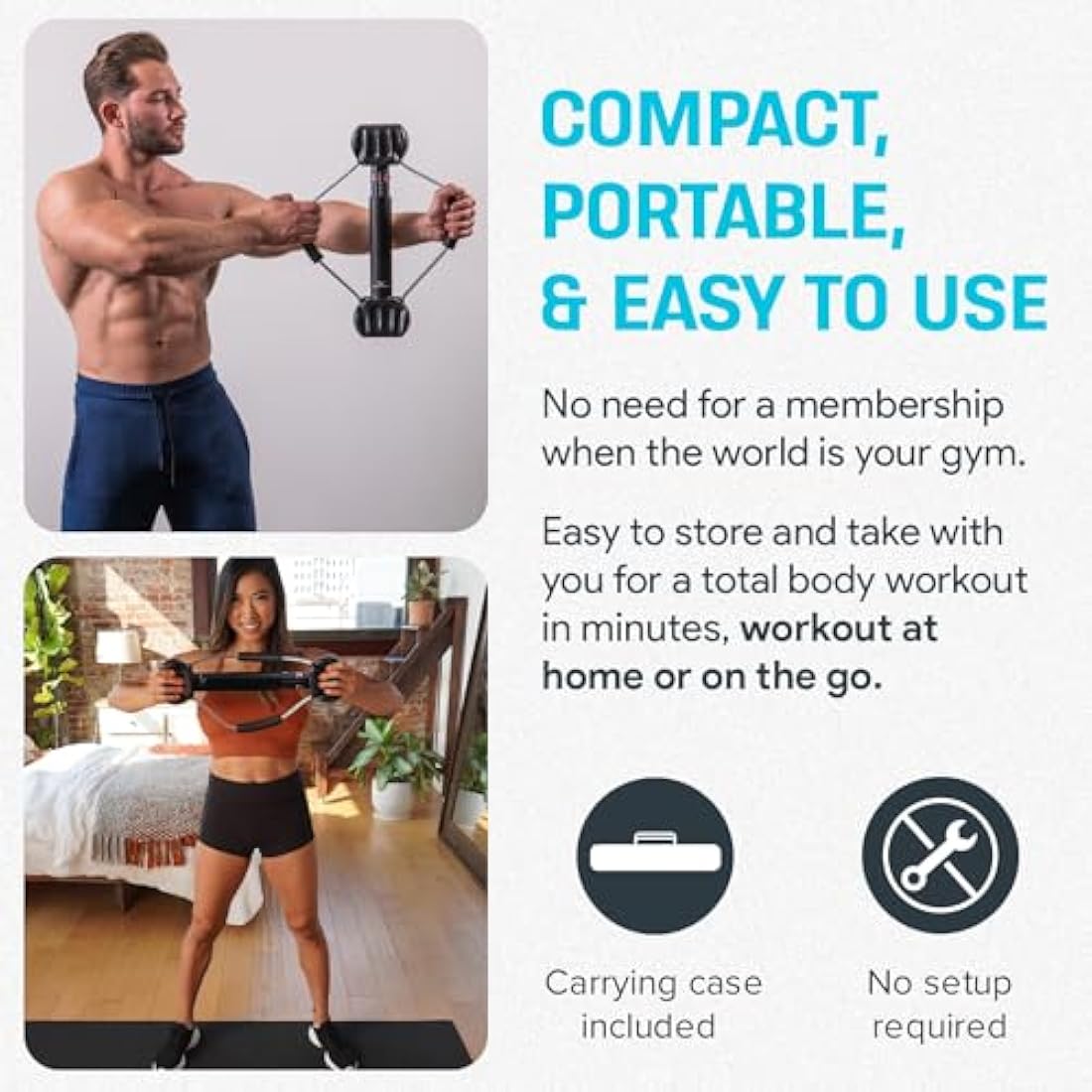 Bullworker Steel Bow 20" – Portable Isometric Home Gym Equipment