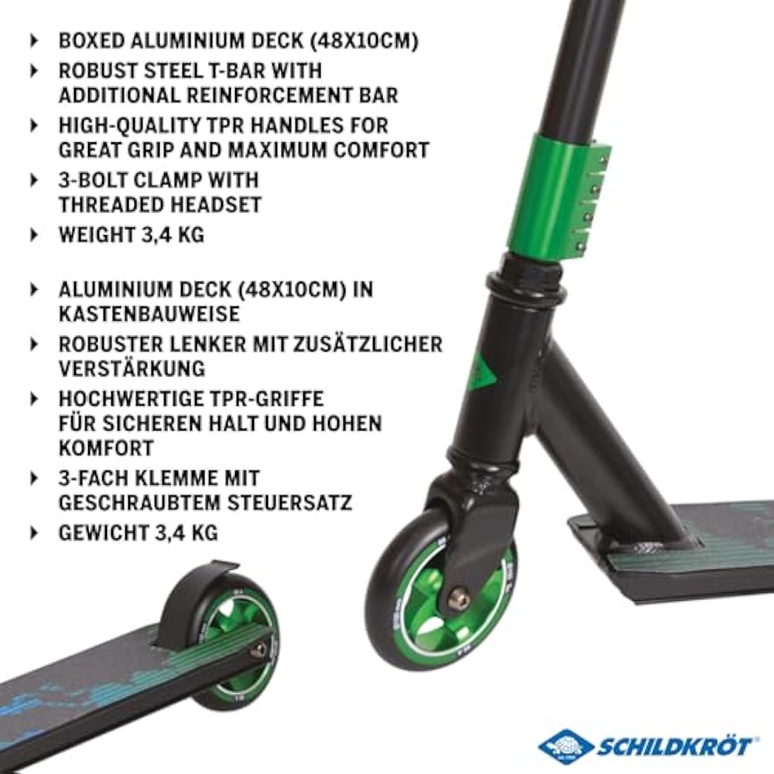 Schildkröt Untwist Stunt Scooter – 100mm Aluminum Rim PU Wheels
