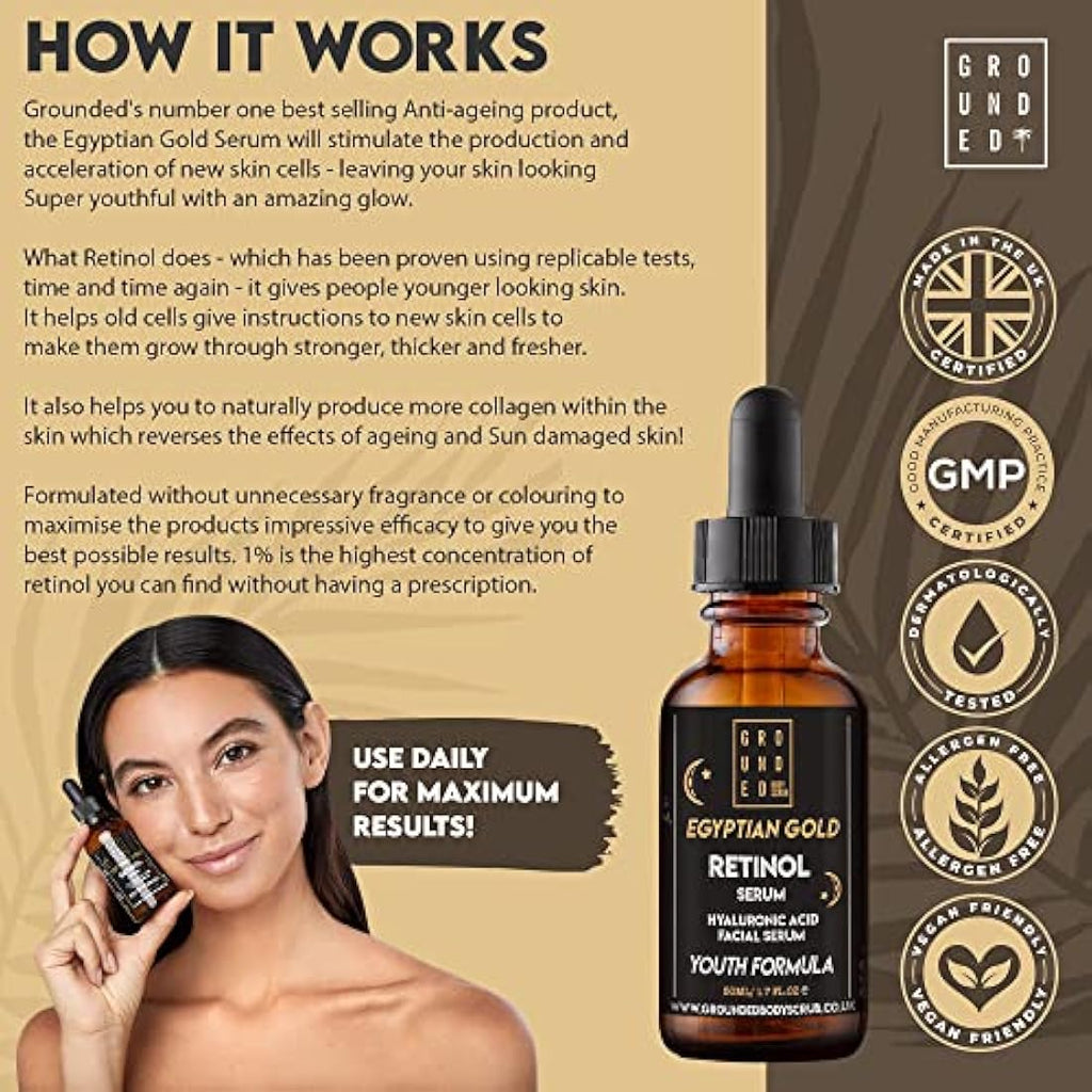 Retinol Face Serum with Hyaluronic Acid & Vitamin C - 50ml