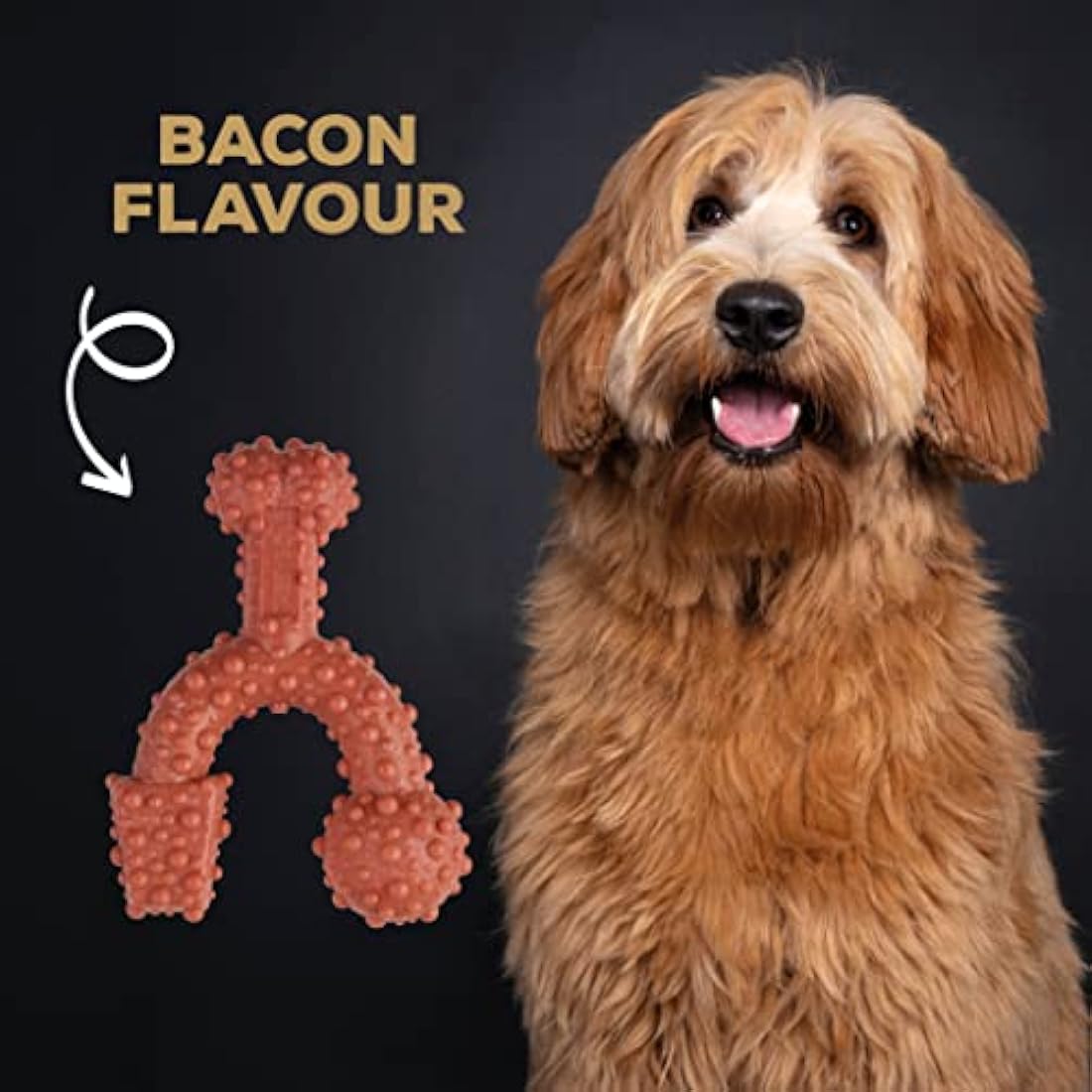 TastyBone TrioBone Nylon Dog Chew Toy for Aggressive Chewers – Bacon