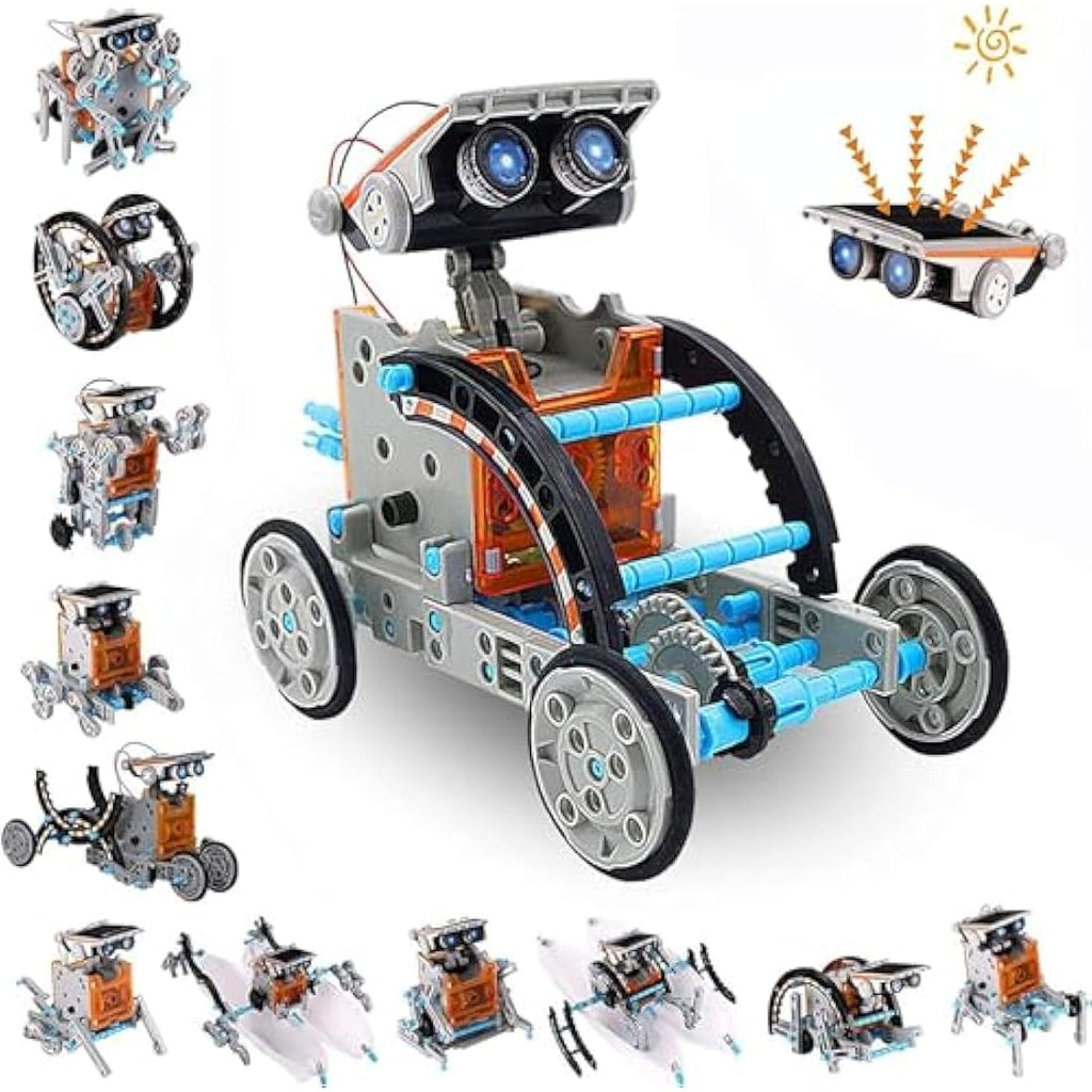 ACELIFE 12-in-1 Solar Robot STEM Toy | DIY Science Building Kit - Grey