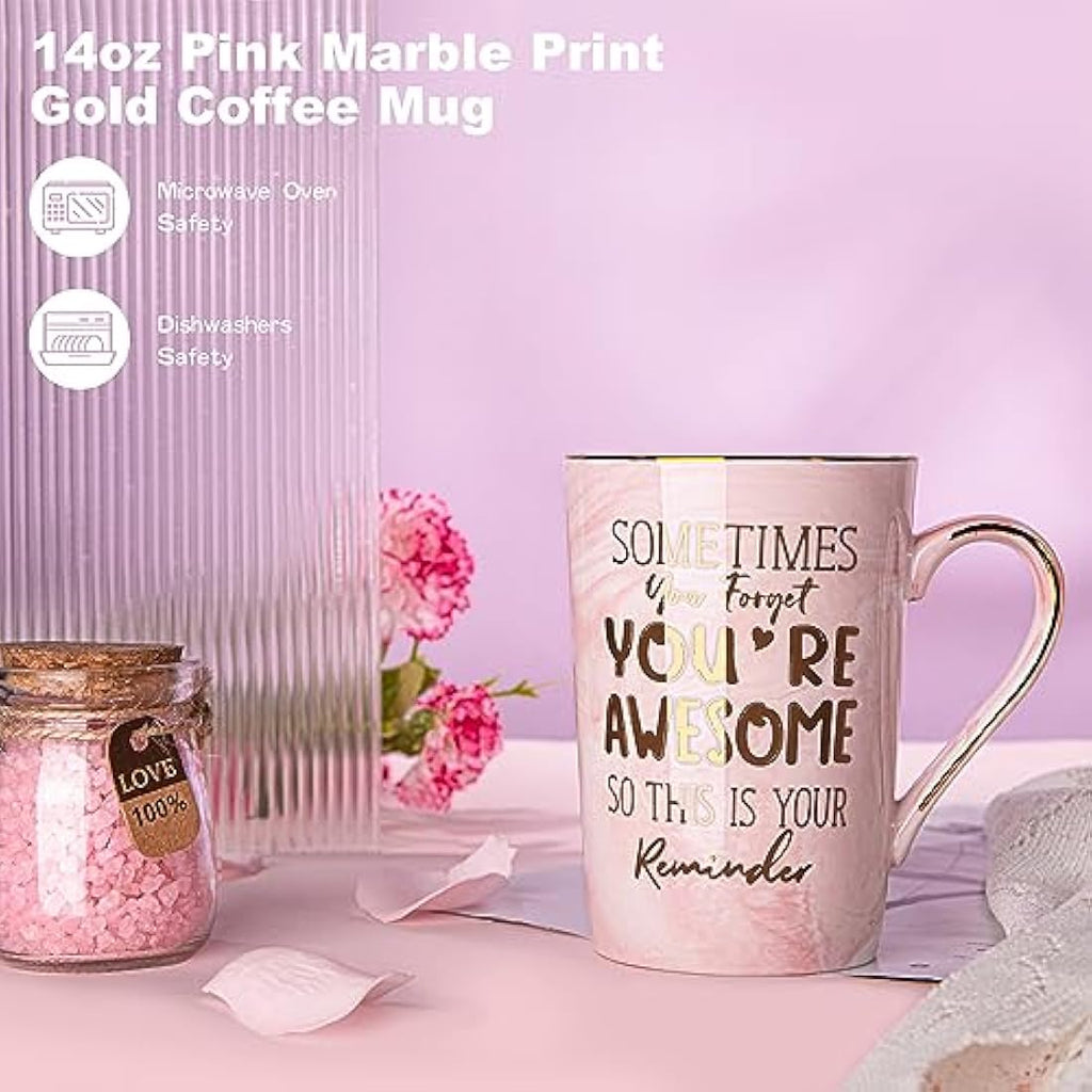 Spa Gift Set – Pink Marble Mug and Self Care Relaxation Hamper