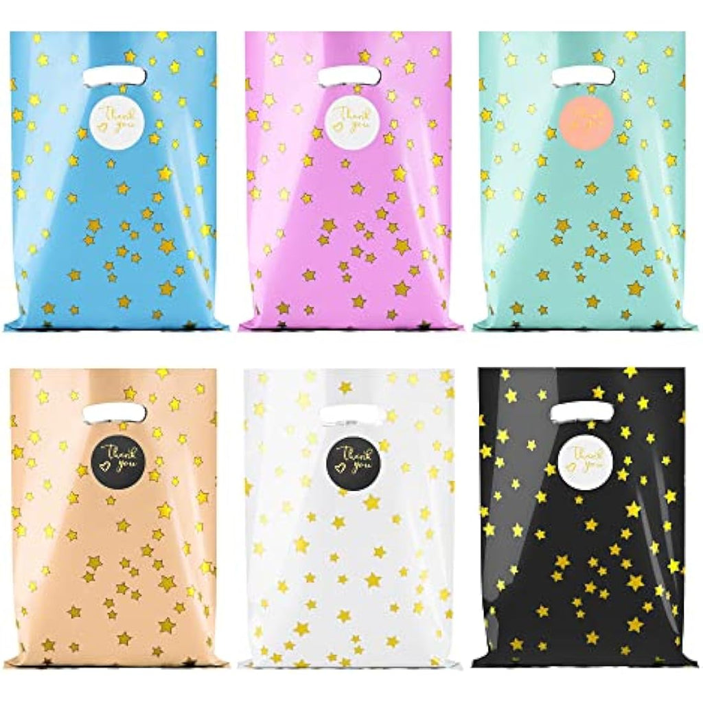 Jolof Store 60 Pcs Starry Party Favor Bags with Handles and Stickers