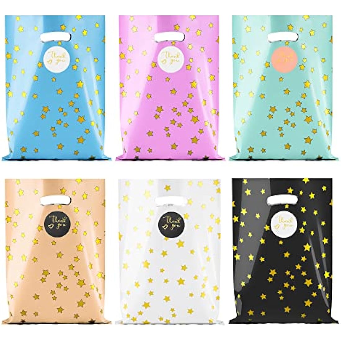 Jolof Store 60 Pcs Starry Party Favor Bags with Handles and Stickers