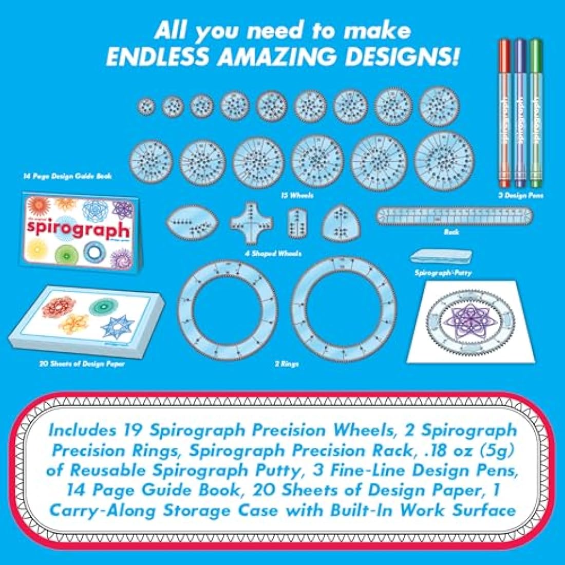 Spirograph Deluxe Drawing Set – Multicoloured Geometric Art Kit