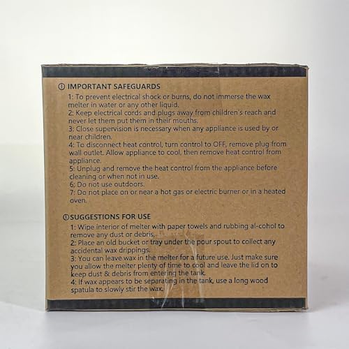 JULWHISPER Electric Wax Melter – 1.8L Non-Stick Pot for Candle Making