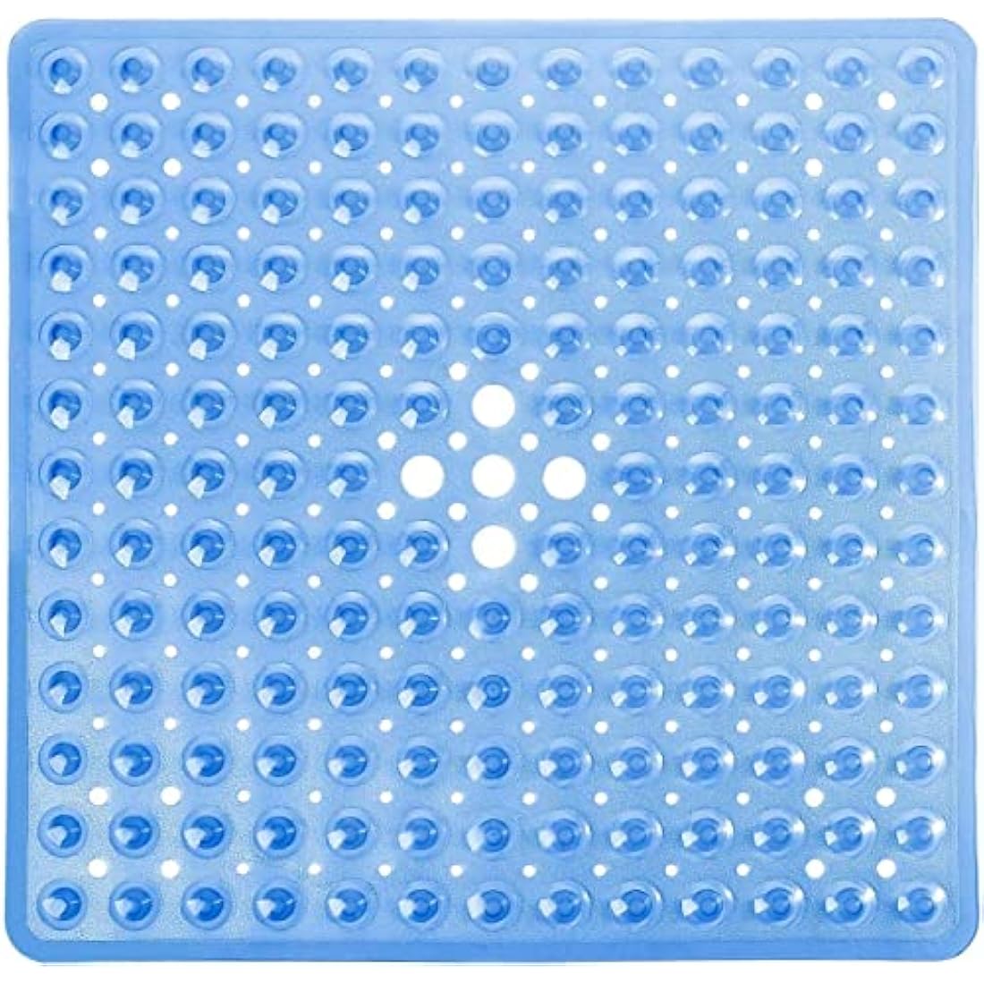 Non-Slip Square Shower Mat – 53x53cm Anti-Mould PVC Blue