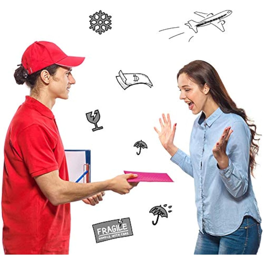Switory Pink Poly Bubble Mailers | 4x7 Inch Padded Shipping Envelopes, 50 Pack