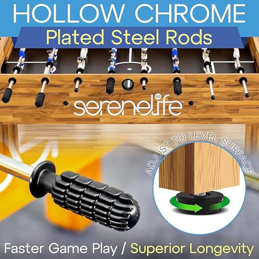 SereneLife 48" Competition Foosball Table – Home Arcade Game Room