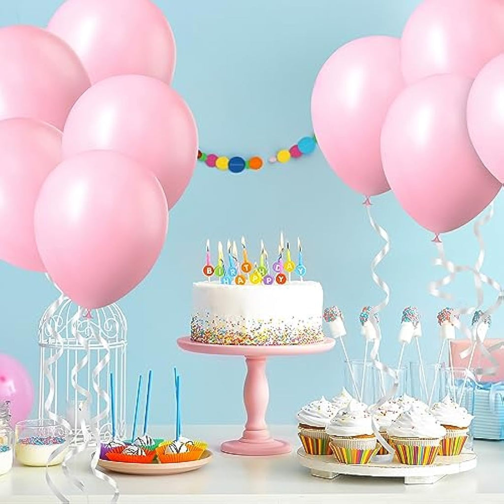 Ainiv 60 PCS Pink Macaron Latex Balloons | 12-Inch Matte Party Decor