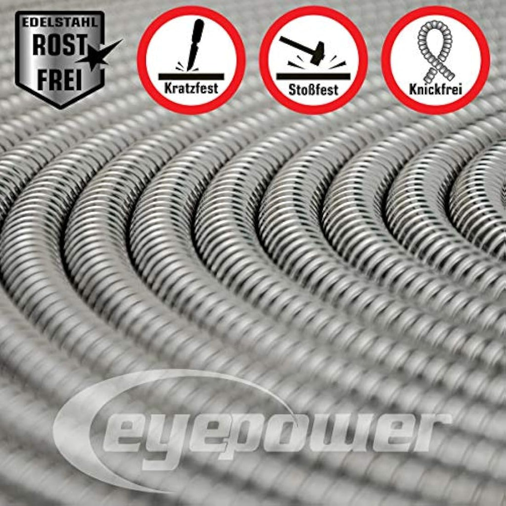 EYEPOWER 30m Kink-Free Garden Hose | 100ft Stainless Steel Water Pipe