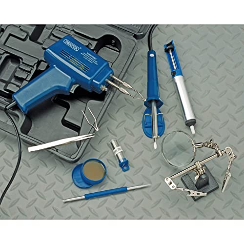 Draper 71421 Electric Soldering Kit - 230V Workshop Equipment, Blue