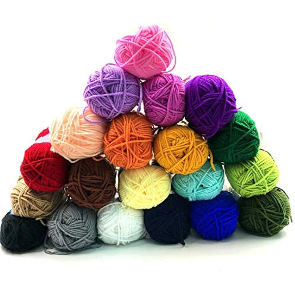 Milk Cotton Yarn | 20 Pack Multicolour Soft Wool for Crochet
