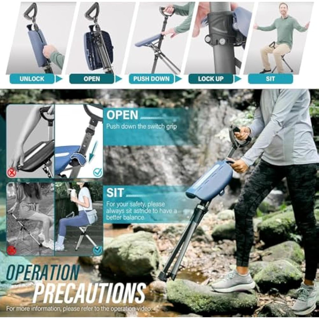Ta-Da Chair Series 2 PRO | Adjustable Walking Stick with Seat