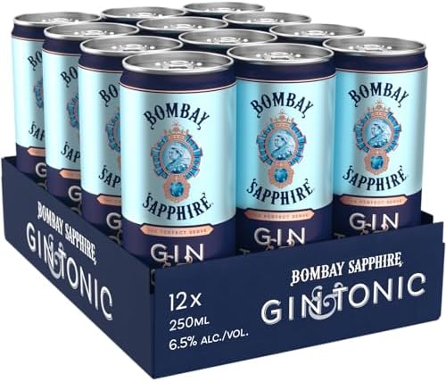 Bombay Sapphire Gin and Tonic Ready-to-Drink Cocktails - 12 x 250ml