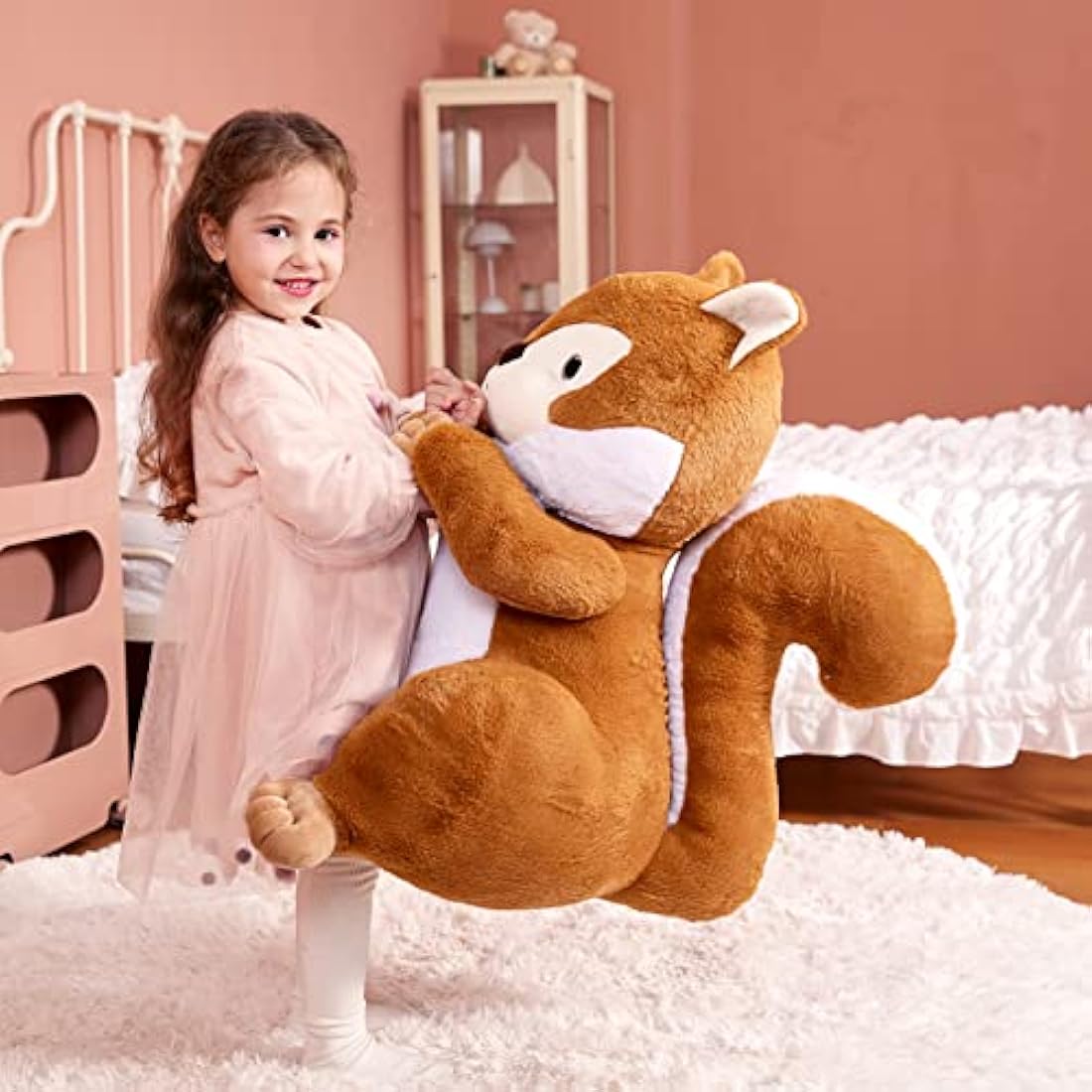 IKASA Giant Squirrel Stuffed Animal – 60cm Large Soft Plush Toy for Kids