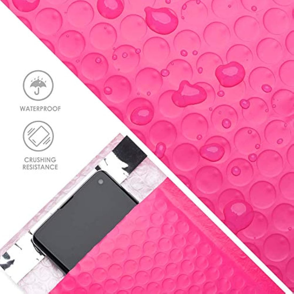 Switory Pink Poly Bubble Mailers | 4x7 Inch Padded Shipping Envelopes, 50 Pack