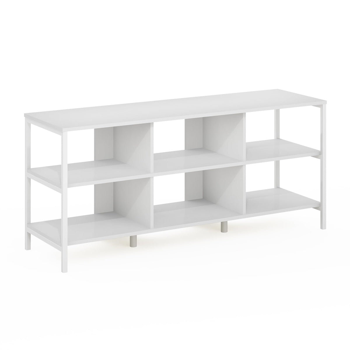 Furinno Camnus Modern Living TV Stand for TVs up to 60 Inch, Solid White/White - image 5