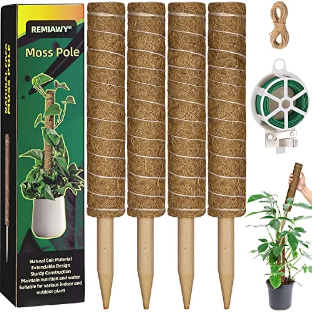 Jolof Store 56 Inch Moss Pole for Monstera | 4 Pcs Coir Totem Pole Set