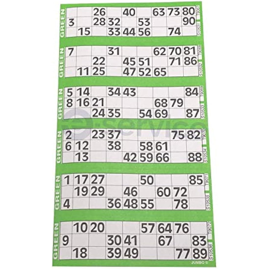 Jumbo Bingo Tickets – Jolof Store 750 Books 6-Page Game Strips