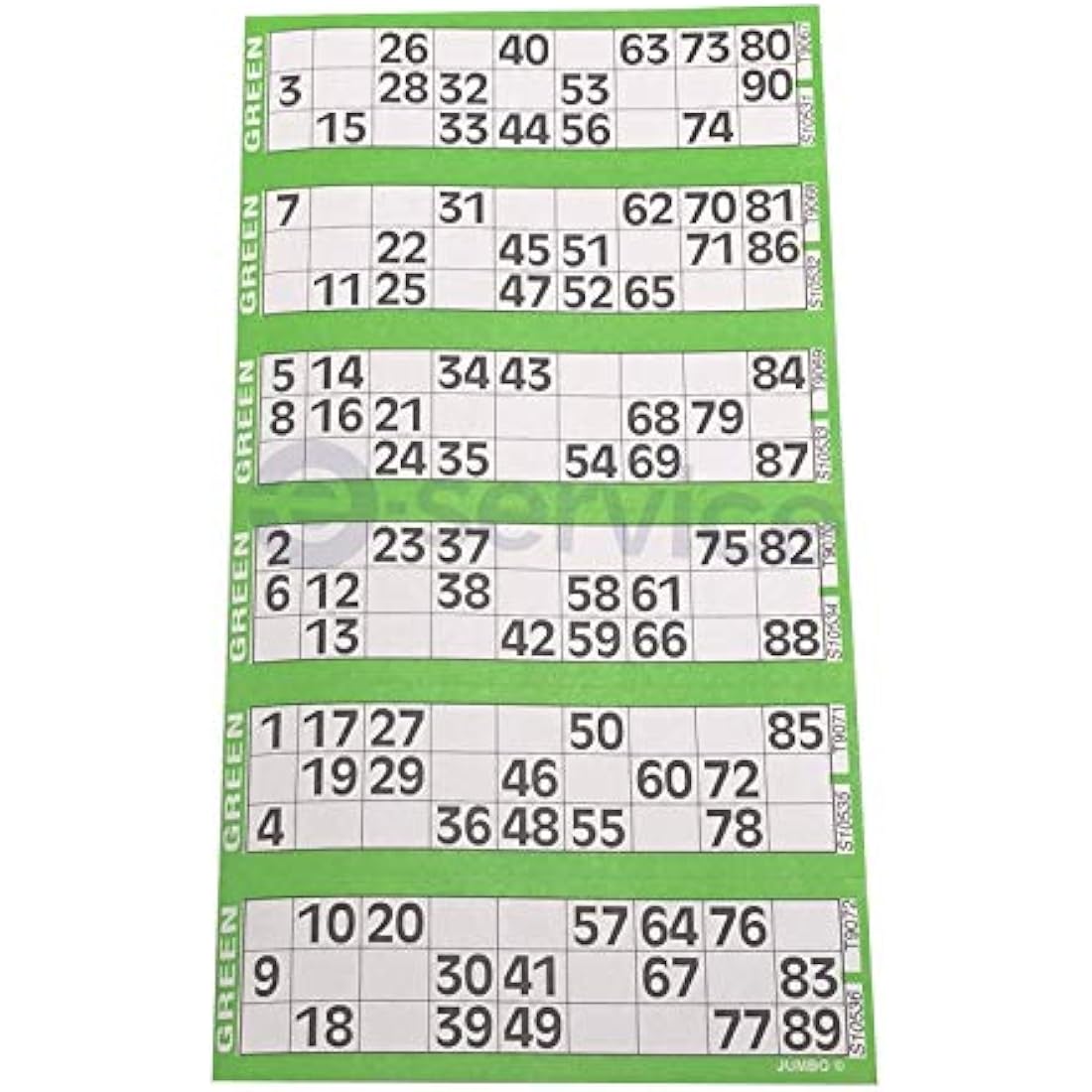 Jumbo Bingo Tickets – Jolof Store 750 Books 6-Page Game Strips