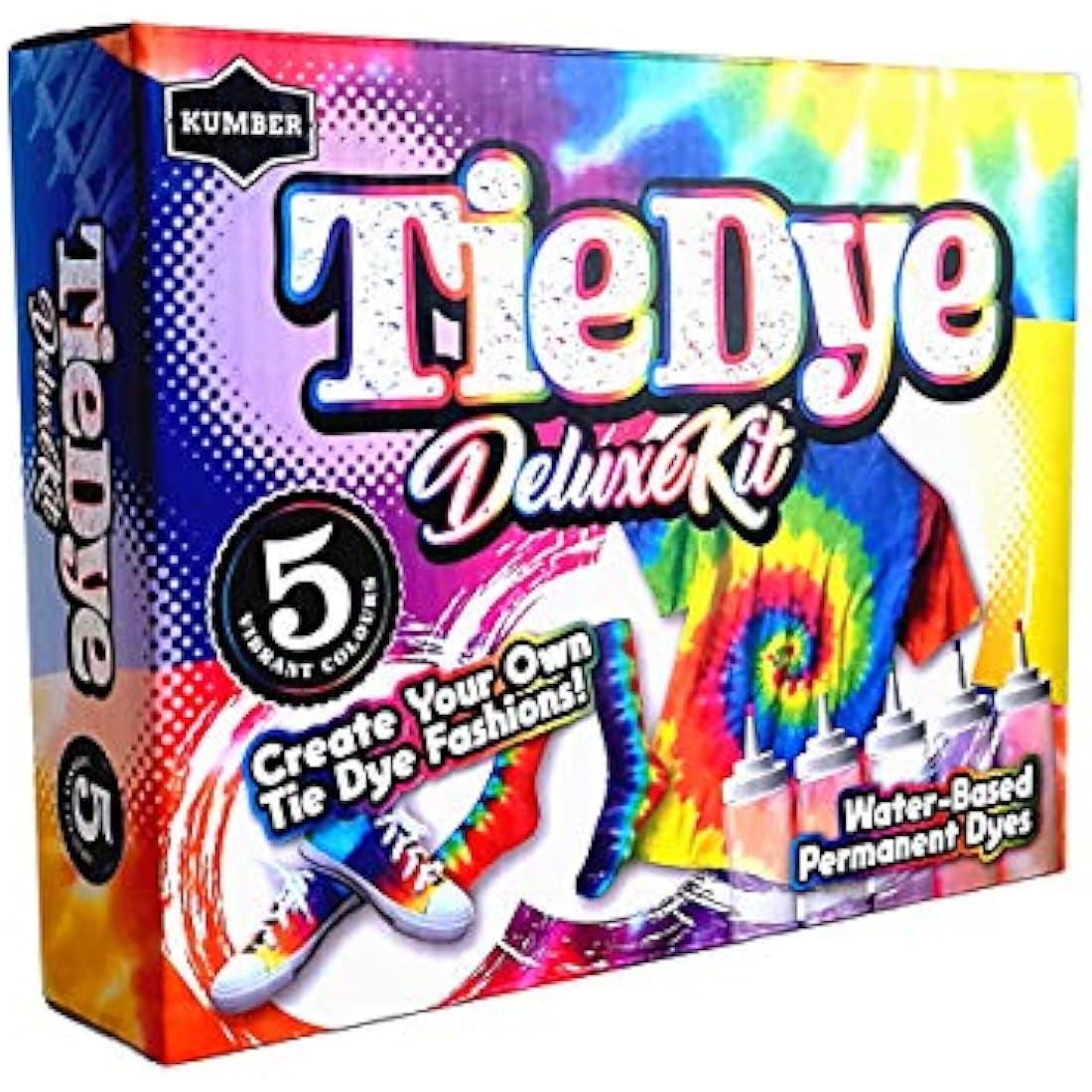 KUMBER Tie Dye Kit for Kids - 5 Colors DIY Art and Craft Set