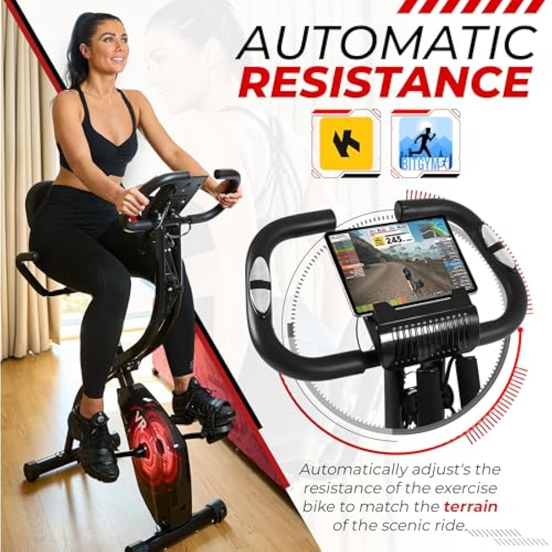 SmartXBike Pro Folding Exercise Bike | 4-in-1 Magnetic Resistance