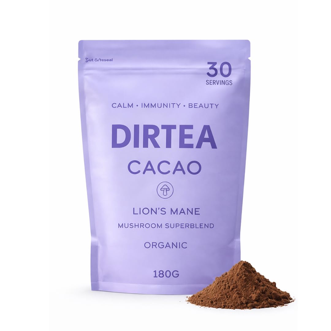 DIRTEA Organic Cacao with Lion's Mane & Reishi Mushroom Powder - 180g